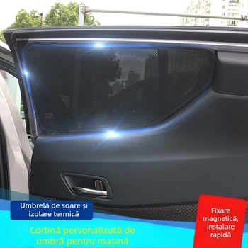 Parasolar pentru Toyota C-HR cu perdea din plasă de nailon pentru geamuri laterale, personalizare disponibilă, imprimare logo