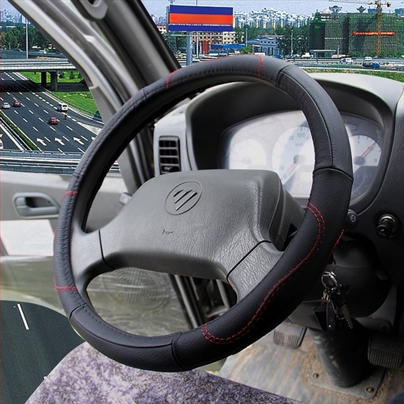 Husă volan Putai din piele naturală, pentru sedan, stil business, toate anotimpurile, montaj universal