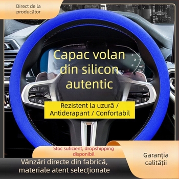 Husă din silicon pentru volan, antiderapantă, rezistentă la uzură, universală pentru toate anotimpurile, senzație premium, ultra-subțire, confortabilă, absoarbe transpirația