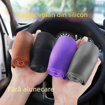 Husă din silicon pentru volan, antiderapantă, rezistentă la uzură, universală pentru toate anotimpurile, senzație premium, ultra-subțire, confortabilă, absoarbe transpirația