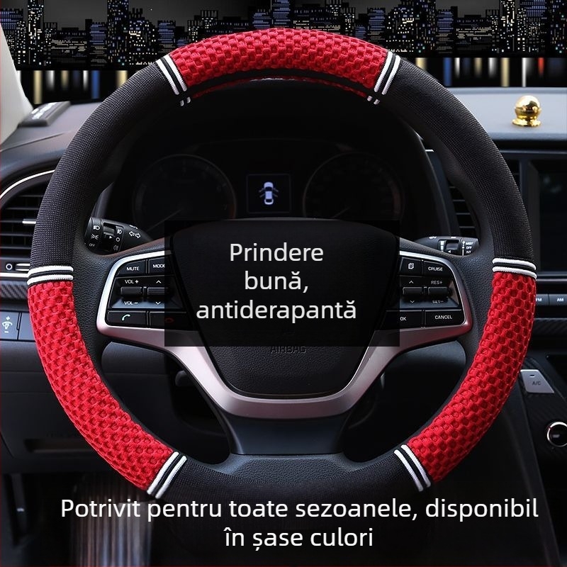 Husă volan Ice Silk pentru autoturisme – toate sezoanele, absorbantă de transpirație, antiderapantă, rezistentă la uzură; compatibilă cu Aohan; instalare: husă dedicată pentru volan