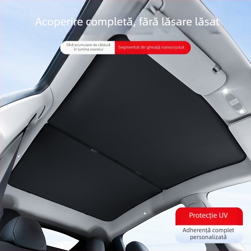 Parasolar auto pentru Tesla Model 3 | Material plasă, Montare prin clipare, Compatibil Model 3, Stil simplu