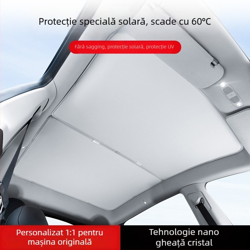 Parasolar auto pentru Tesla Model 3 | Material plasă, Montare prin clipare, Compatibil Model 3, Stil simplu