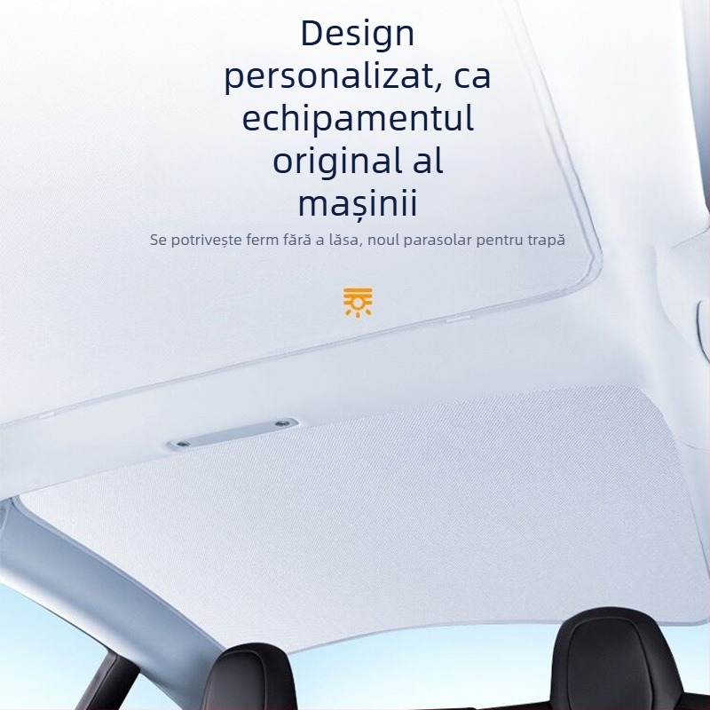 Protecție solară pentru plafonul panoramic al Tesla Model Y și Model 3, design cristal de gheață