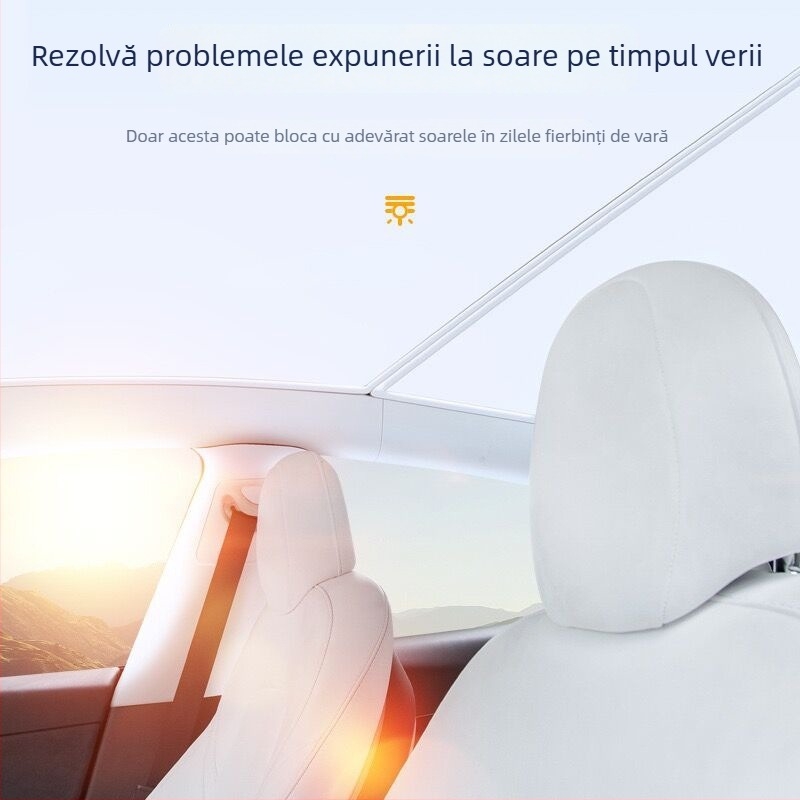 Protecție solară pentru plafonul panoramic al Tesla Model Y și Model 3, design cristal de gheață