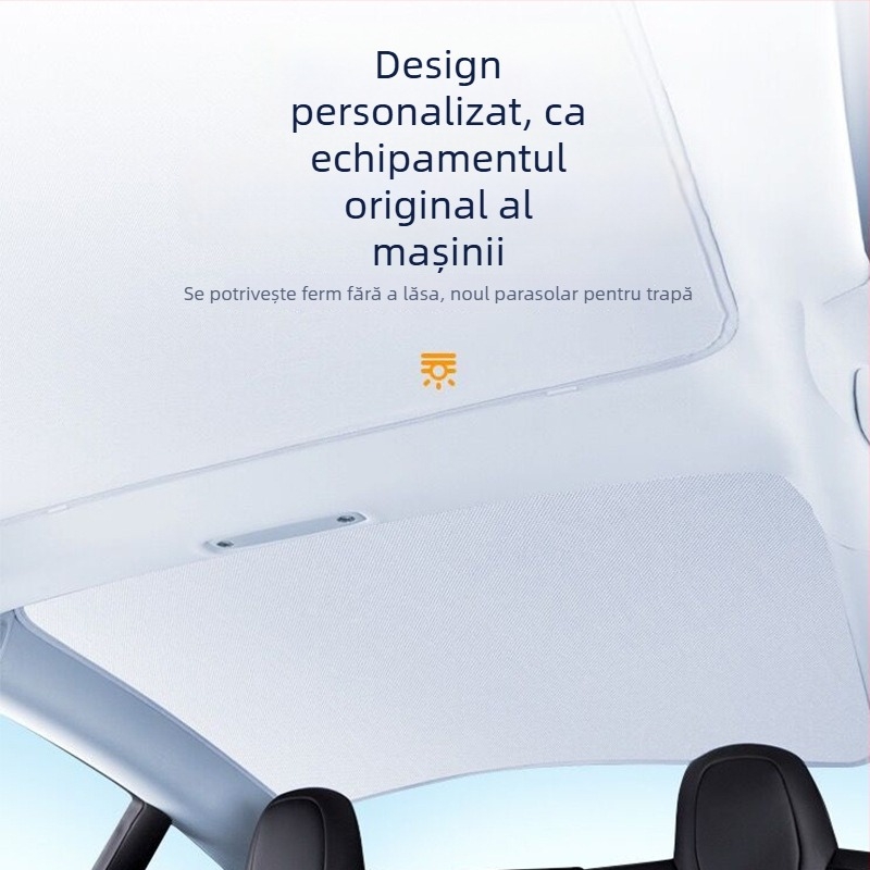 Protecție solară pentru plafonul panoramic al Tesla Model Y și Model 3, design cristal de gheață