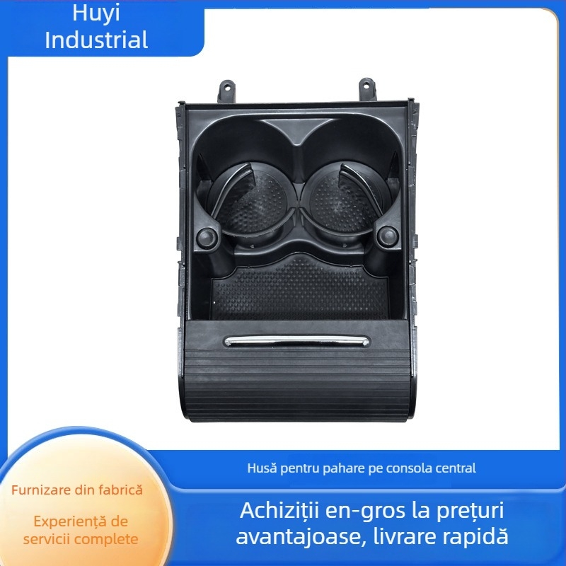 Suport pentru pahare la cotieră față cu perdea rulabilă – model 3CD 858 329A, compatibil Magotan B6/B7 CC, ABS