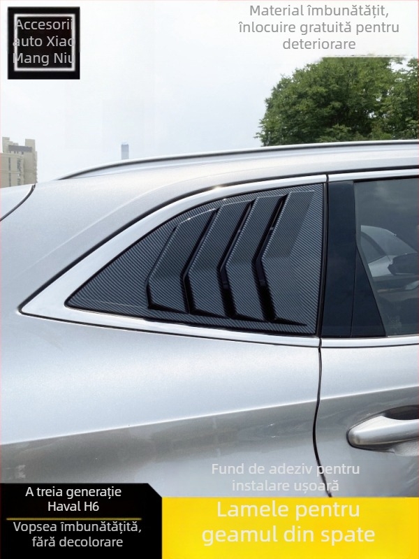 Sticker decorativ auto pentru Haval H6 – jaluzele din geam spate triunghiulare (3a și 4a generație)