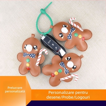 Pandantiv Gingerbread Man din PU pentru agățat în mașină, model anime, ultraușor, accesoriu pentru geantă, toamnă 2025