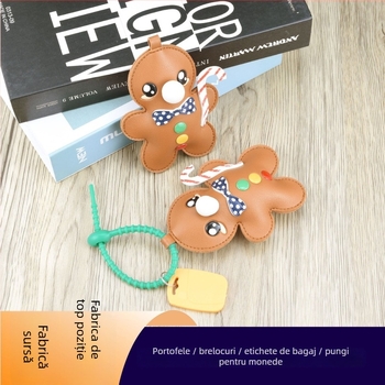 Pandantiv Gingerbread Man din PU pentru agățat în mașină, model anime, ultraușor, accesoriu pentru geantă, toamnă 2025