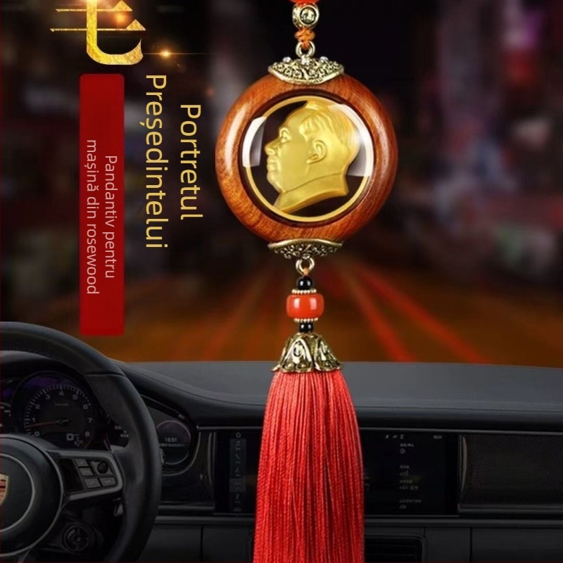 Pandantiv auto aromatizant – leu din lemn în stil desen animat pentru oglinda retrovizoare (Material: Lemn; Stil: Desen animat; Funcție: Aromă)