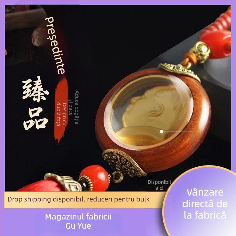 Pandantiv auto aromatizant – leu din lemn în stil desen animat pentru oglinda retrovizoare (Material: Lemn; Stil: Desen animat; Funcție: Aromă)