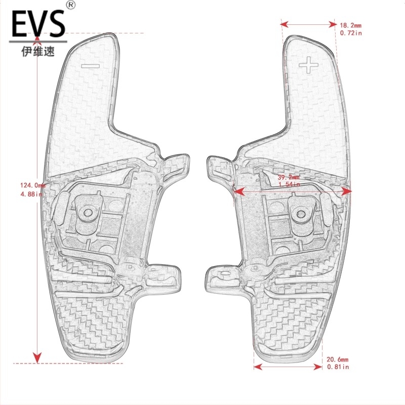 Ivy Speed EVS palete din carbon pentru volan, adaptabile Golf 7
