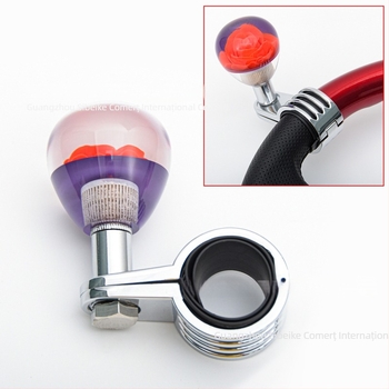 Volan universal din acrilic pentru mașină, bilă de asistență pentru volan, design floare de cristal; personalizare disponibilă