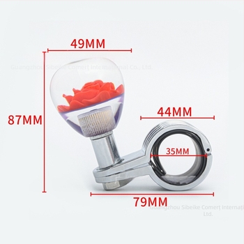 Volan universal din acrilic pentru mașină, bilă de asistență pentru volan, design floare de cristal; personalizare disponibilă
