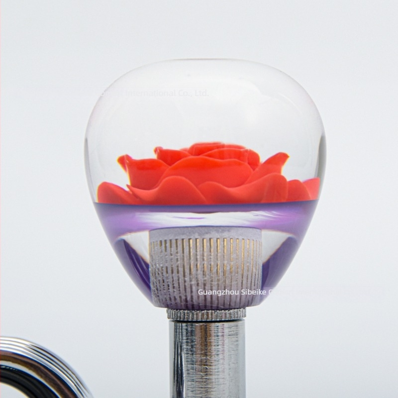 Volan universal din acrilic pentru mașină, bilă de asistență pentru volan, design floare de cristal; personalizare disponibilă