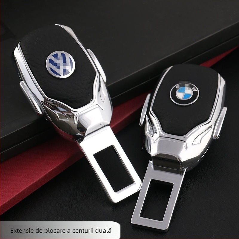Inserție pentru centură auto | aliaj de aluminiu și piele | logo personalizat | greutate 0.1