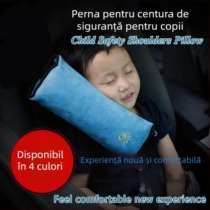 Pernă pentru umărul centurii de siguranță auto, acoperire velur scurt pluș