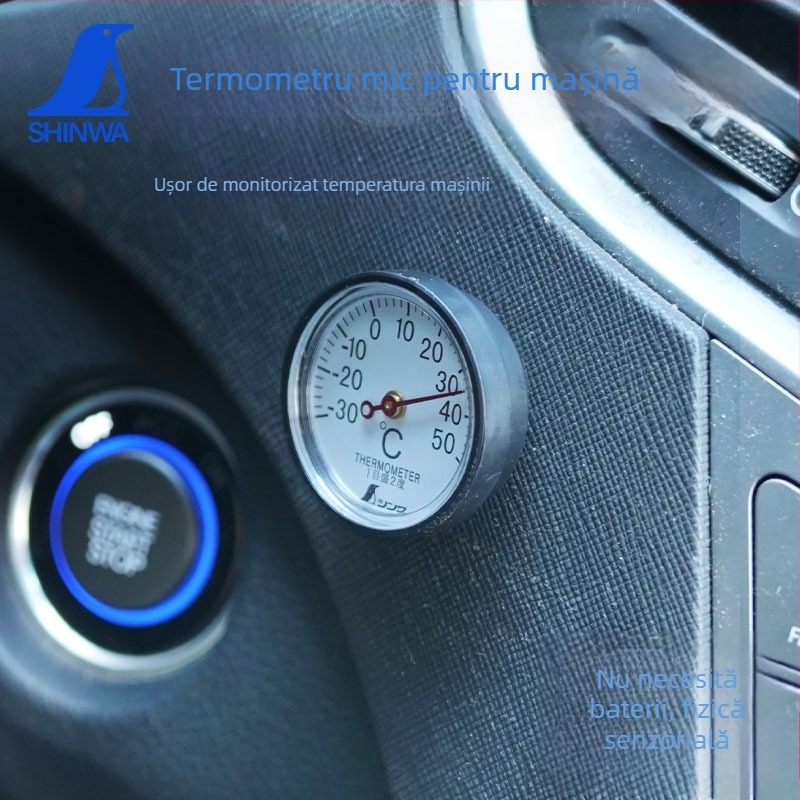 Termometru bi-metalic mini pentru interior, pentru frigider și mașină, mecanic, model 72675, marcă Friendly