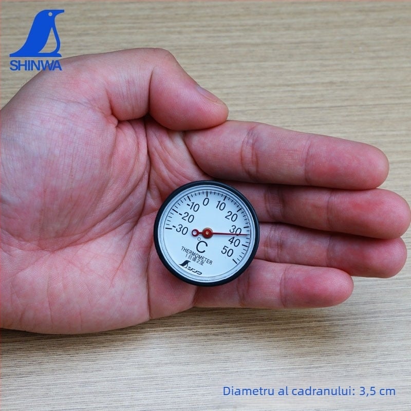 Termometru bi-metalic mini pentru interior, pentru frigider și mașină, mecanic, model 72675, marcă Friendly