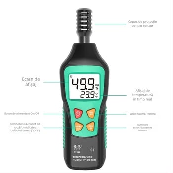 Fuyi FY866 higrometru digital portabil – măsurare precisă a temperaturii și a umidității, clasă industrială