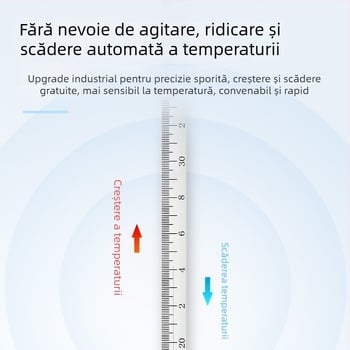 Termometru cu mercur, precizie înaltă 0.1 pentru laborator industrial, tip tijă de sticlă