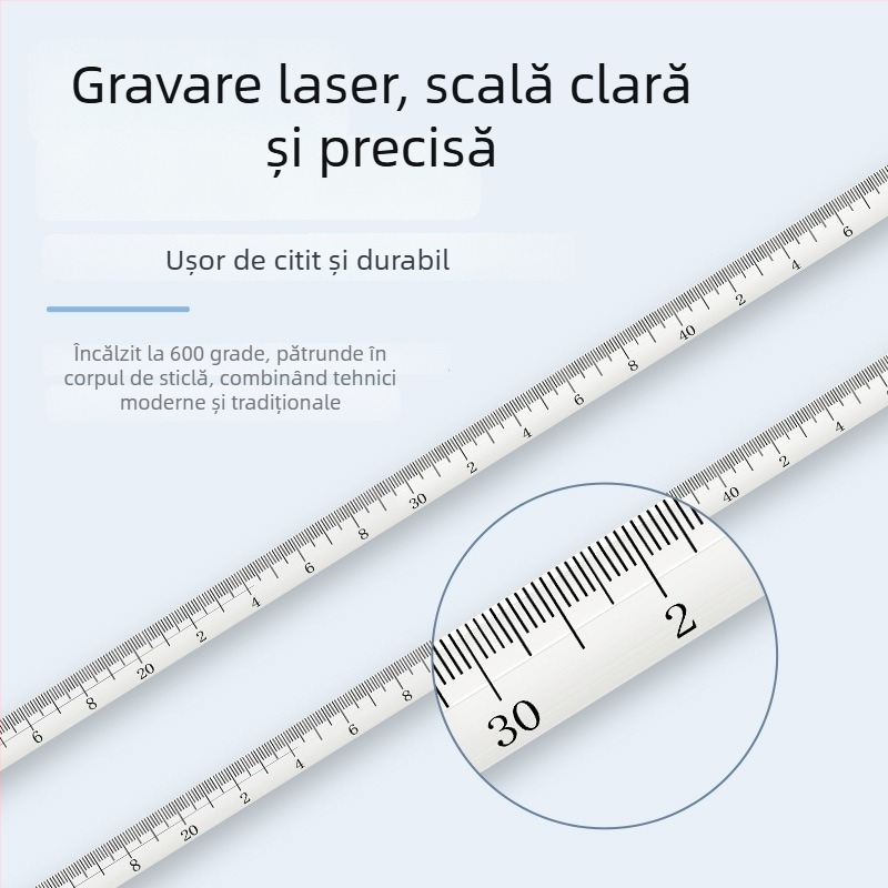 Termometru cu mercur, precizie înaltă 0.1 pentru laborator industrial, tip tijă de sticlă