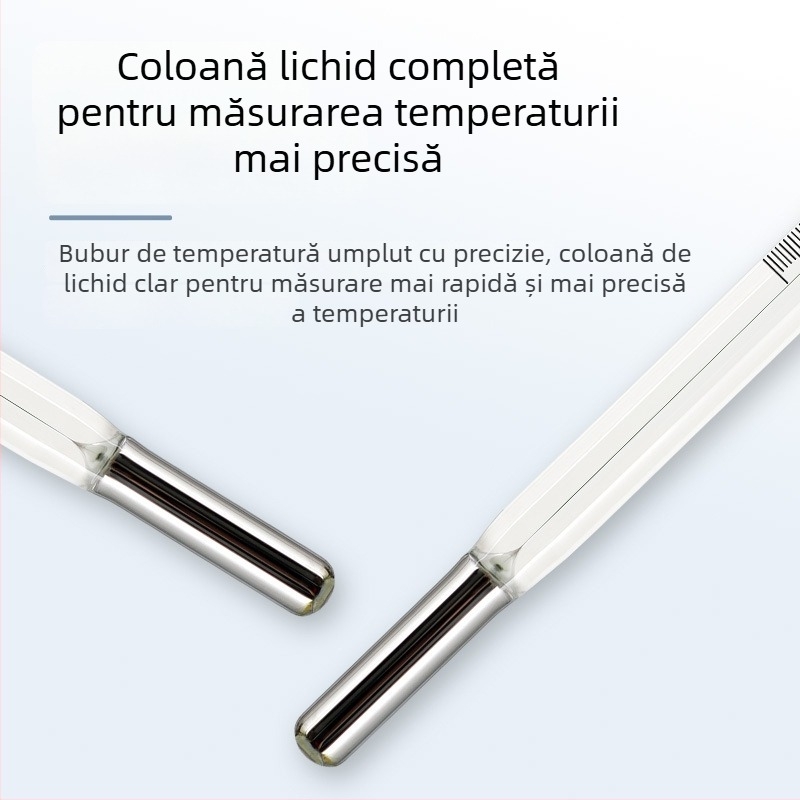 Termometru cu mercur, precizie înaltă 0.1 pentru laborator industrial, tip tijă de sticlă