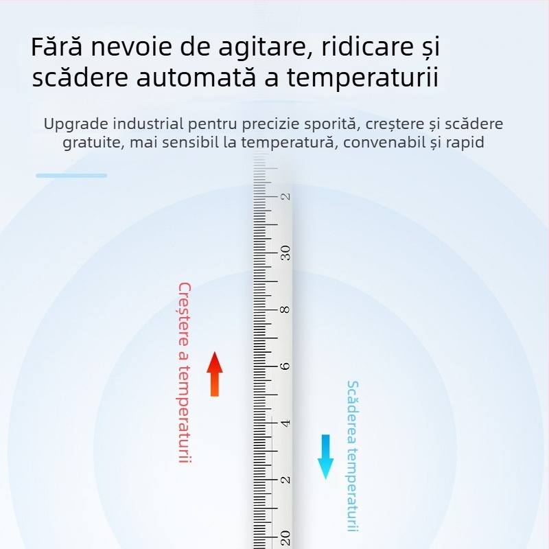 Termometru cu mercur, precizie înaltă 0.1 pentru laborator industrial, tip tijă de sticlă