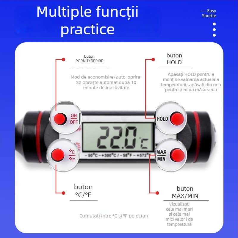 Termometru cu sondă pentru frigider auto/congelator și ieșire de aer a aparatului de aer condiționat casnic, model Bbf3588772192907081