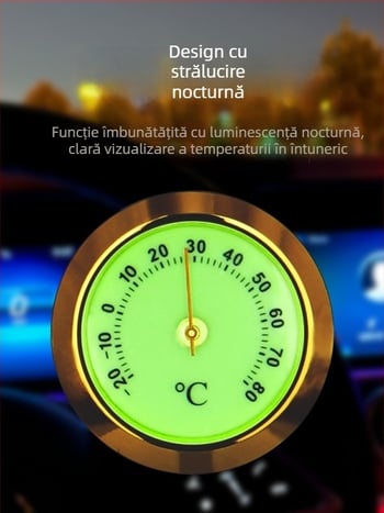 Termometru și higrometru auto, mecanic, model WS22, cu afișaj luminos