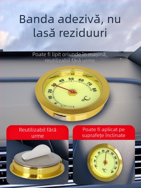 Termometru și higrometru auto, mecanic, model WS22, cu afișaj luminos