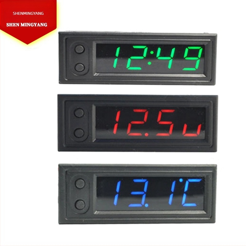 Modul de ceas încorporat pentru mașină cu afișaj timp, temperatură duală și monitorizare a tensiunii