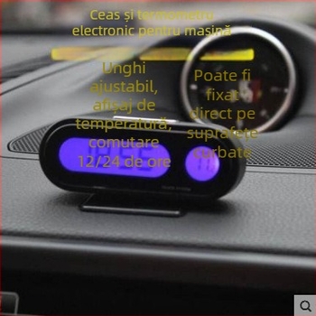Town Head senzor auto digital pentru temperatură și umiditate cu ceas luminos, design axial K02