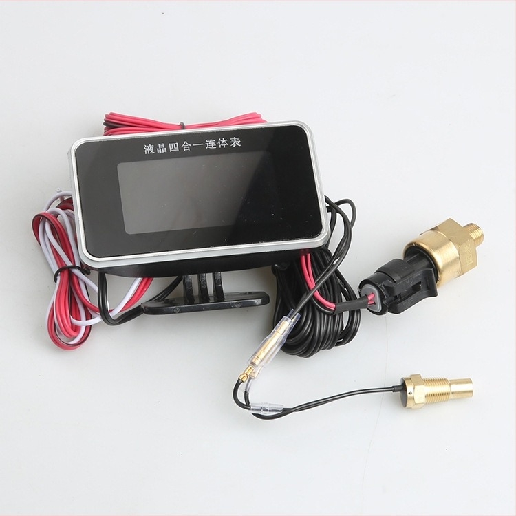 Display LCD patru în unu pentru autoturisme: presiune ulei, nivel ulei, temperatură a apei și voltmetru, 24V