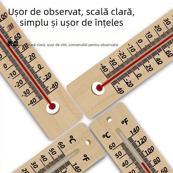 Termometru și higrometru din lemn pentru interior — montaj pe perete, pentru camera copiilor, sufragerie sau dormitor, decor creativ