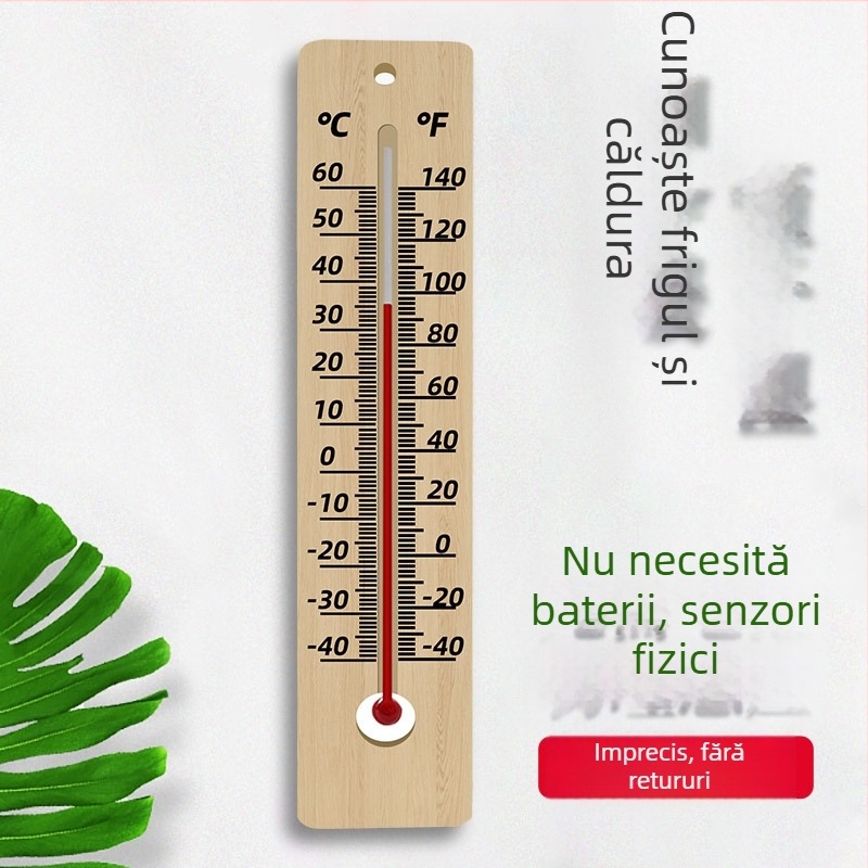 Termometru și higrometru din lemn pentru interior — montaj pe perete, pentru camera copiilor, sufragerie sau dormitor, decor creativ