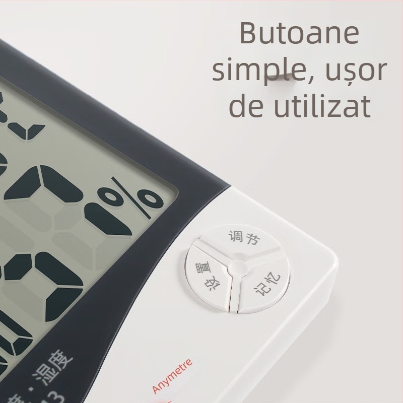 Termometru higrometru electronic JR913, Meide Time, pentru uz casnic și industrial, aplicații: locuințe, interior, cămin, depozit, sală de calculatoare, farmacie, industrie, laborator