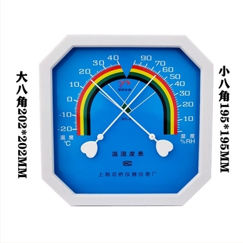 Termometru și higrometru cu indicator metalic, cadran octagonal, pentru montare pe perete
