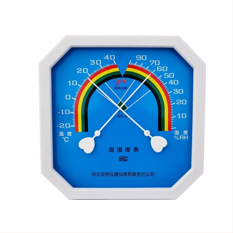 Termometru și higrometru cu indicator metalic, cadran octagonal, pentru montare pe perete