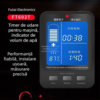 Timer de stropire pentru camion cu afișaj nivel apă în rezervor — unghi reglabil, senzor de temperatură a apei pentru mașină, Material: Altul, Origine: Altul