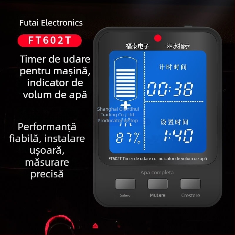 Timer de stropire pentru camion cu afișaj nivel apă în rezervor — unghi reglabil, senzor de temperatură a apei pentru mașină, Material: Altul, Origine: Altul