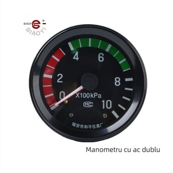 Manometru universal cu două ace pentru presiunea aerului și instrument plat pentru vehicule agricole și camioane (Eq140)