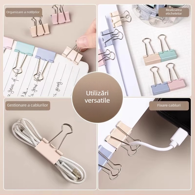 Set de clips: Binder Clips, Tail Clips, Document Clips, Butterfly Clips, Fishtail Clips, Phoenix Tail Clips, Swallowtail Clips — Marcă: Friendly; Material: Altul; Tip produs: Altul