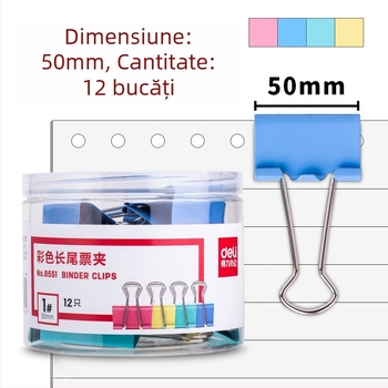 Deli 8551ES Cleps metal pentru bonuri, mâner metalic, Nr. 1-6