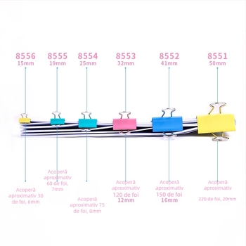 Deli 8551ES Cleps metal pentru bonuri, mâner metalic, Nr. 1-6