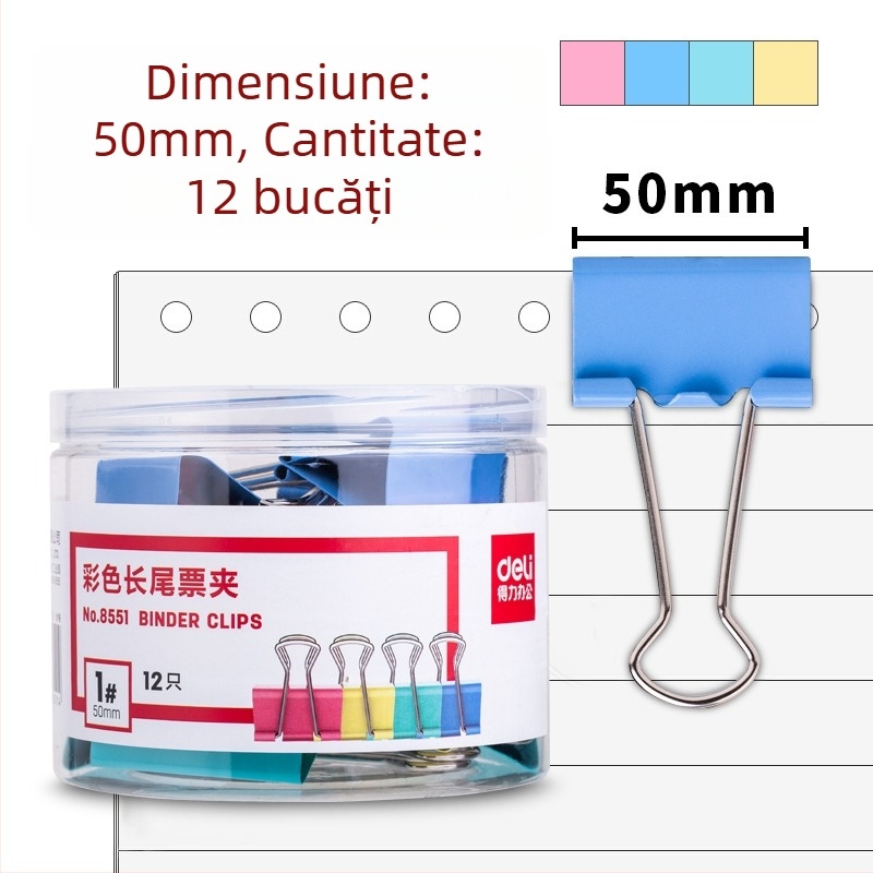 Deli 8551ES Cleps metal pentru bonuri, mâner metalic, Nr. 1-6