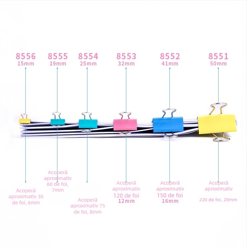 Deli 8551ES Cleps metal pentru bonuri, mâner metalic, Nr. 1-6