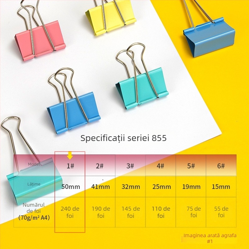 Deli 8551ES Cleps metal pentru bonuri, mâner metalic, Nr. 1-6