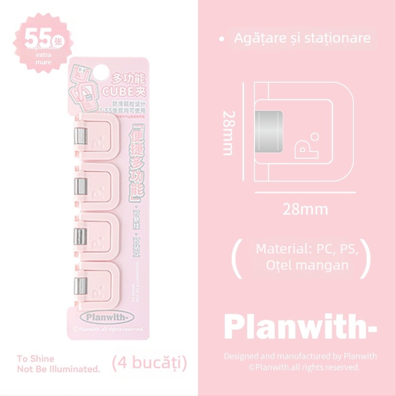 Clip Portofel Cub - Planwith Mini Clip Multifuncțional pentru Note și Facturi (Brand: Planwith; Material: Plastic; Cod: 202506300203)
